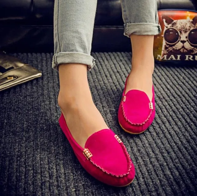 Plus Size 35-43 Women Flats shoes 2019 Loafers Candy Color Slip on