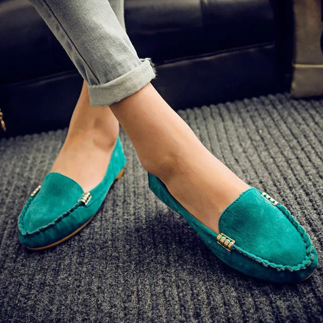 Plus Size 35-43 Women Flats shoes 2019 Loafers Candy Color Slip on