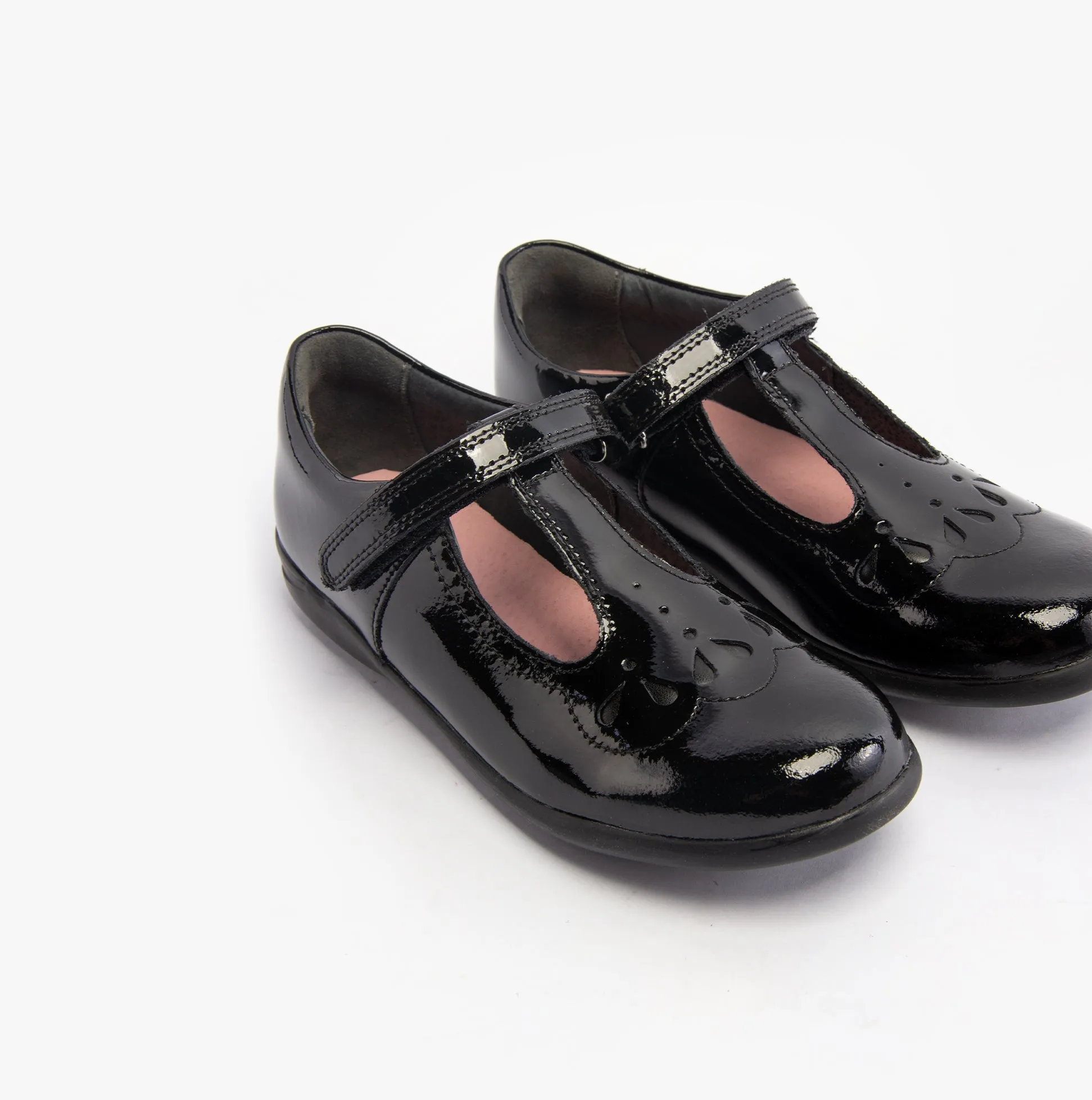 POPPY Girls Patent School Shoes Black