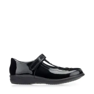 POPPY Girls Patent School Shoes Black