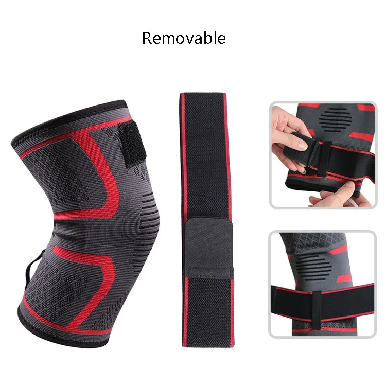 Pressurized Tape Knit Sports Knee Pad, Specification: M (Black)