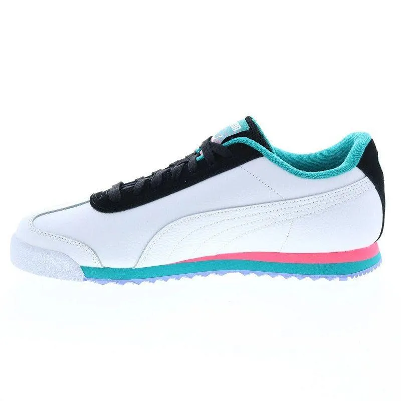 Puma Men's Roma Basic Fandom Shoes - White / Phantom Black / Deep Aqua / Sunset Glow