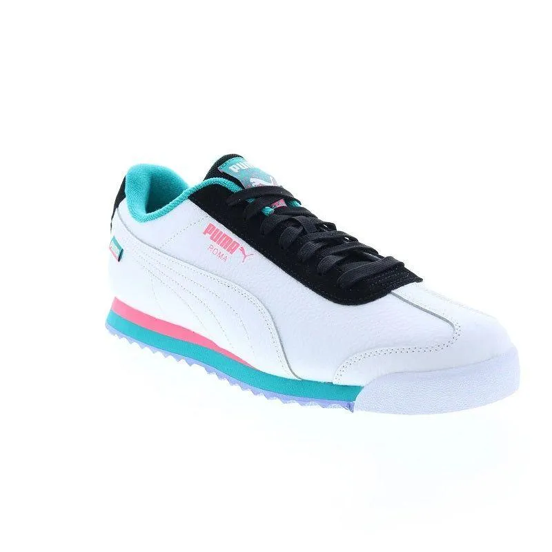 Puma Men's Roma Basic Fandom Shoes - White / Phantom Black / Deep Aqua / Sunset Glow