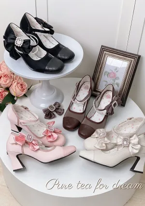 Pure Tea For Dream~Transatlantic Love Poem~Sweet Elegant Lolita  Mid-Heel Daily Shoes