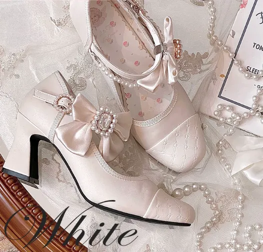 Pure Tea For Dream~Transatlantic Love Poem~Sweet Elegant Lolita  Mid-Heel Daily Shoes