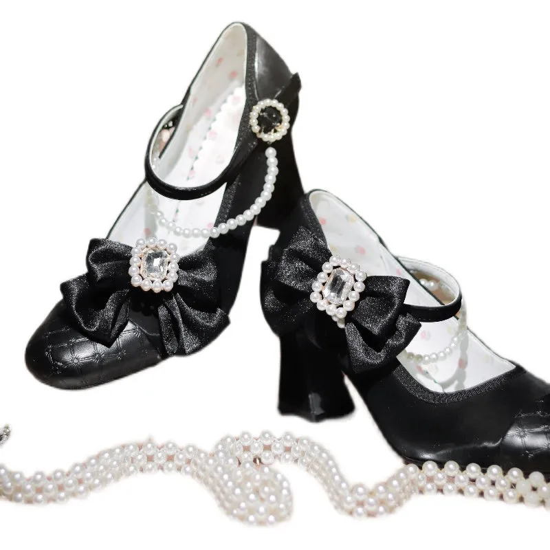 Pure Tea For Dream~Transatlantic Love Poem~Sweet Elegant Lolita  Mid-Heel Daily Shoes