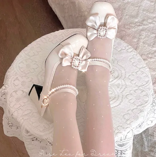 Pure Tea For Dream~Transatlantic Love Poem~Sweet Elegant Lolita  Mid-Heel Daily Shoes