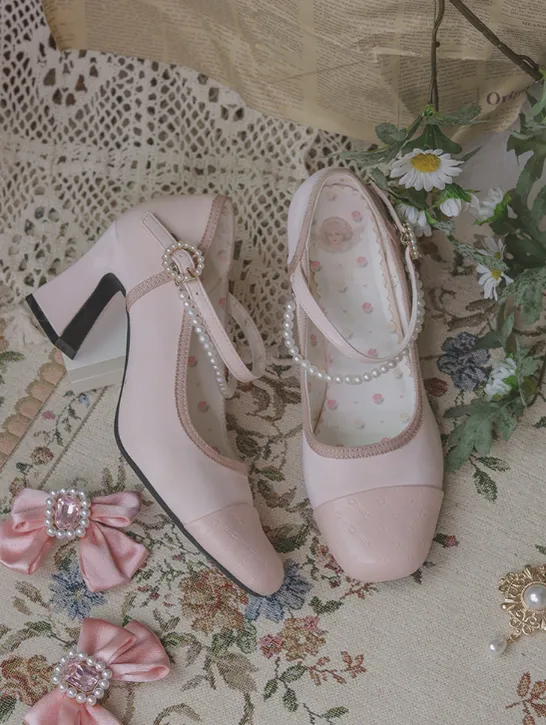 Pure Tea For Dream~Transatlantic Love Poem~Sweet Elegant Lolita  Mid-Heel Daily Shoes