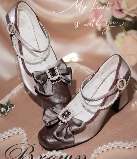 Pure Tea For Dream~Transatlantic Love Poem~Sweet Elegant Lolita  Mid-Heel Daily Shoes