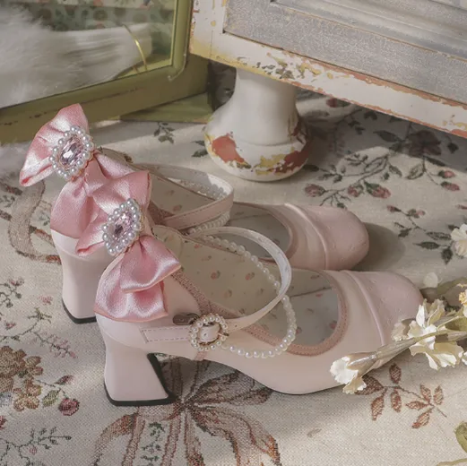 Pure Tea For Dream~Transatlantic Love Poem~Sweet Elegant Lolita  Mid-Heel Daily Shoes