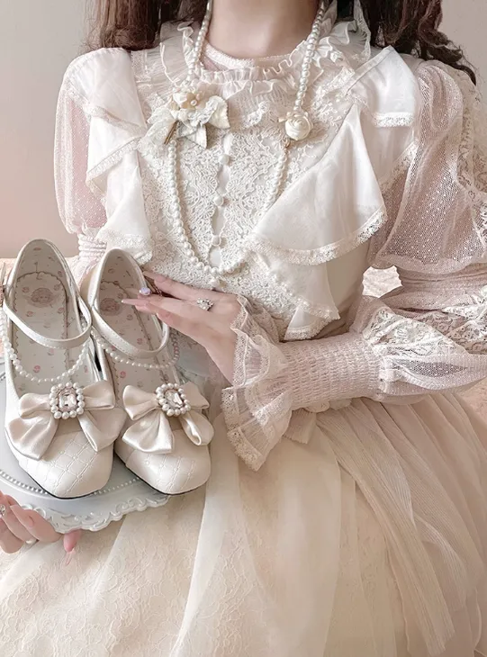 Pure Tea For Dream~Transatlantic Love Poem~Sweet Elegant Lolita  Mid-Heel Daily Shoes