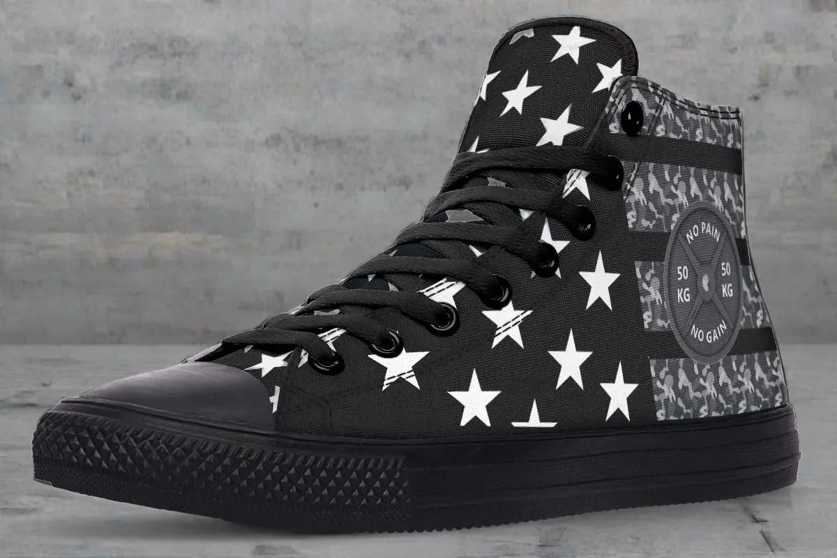 RAAD™ - High-Top Canvas Sneaker - Black Flag Canvas/Black Rubber Sole