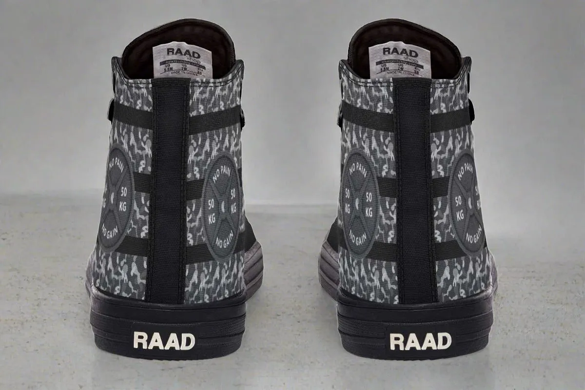 RAAD™ - High-Top Canvas Sneaker - Black Flag Canvas/Black Rubber Sole