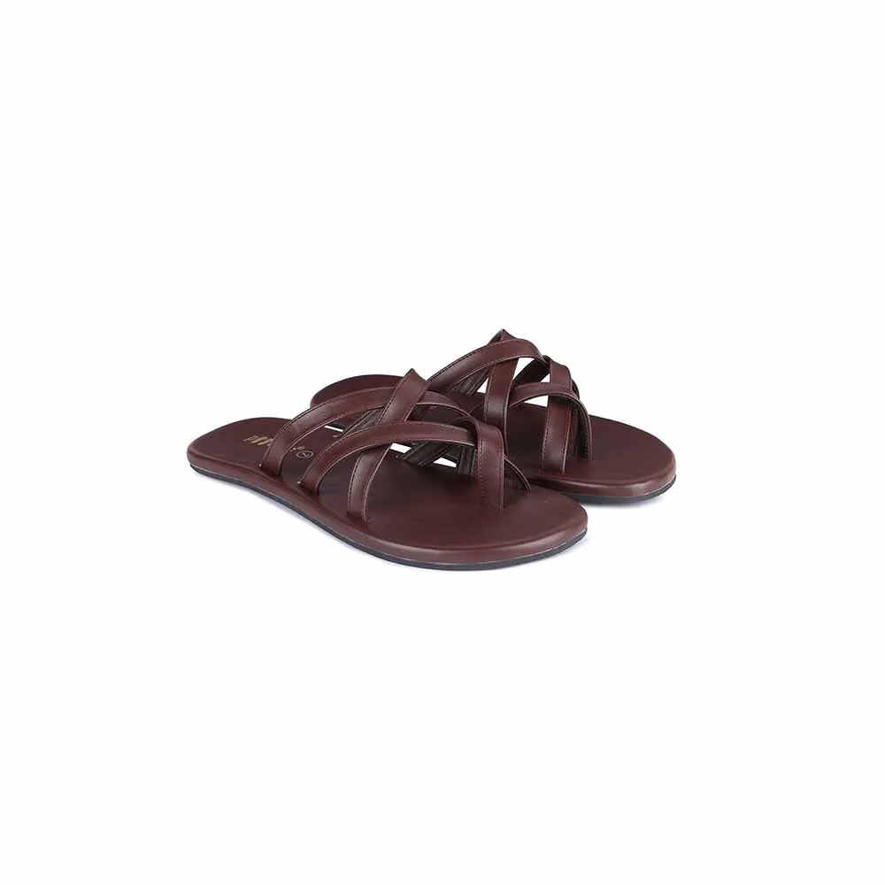 Radial Crossover Vegan Leather Slides Men