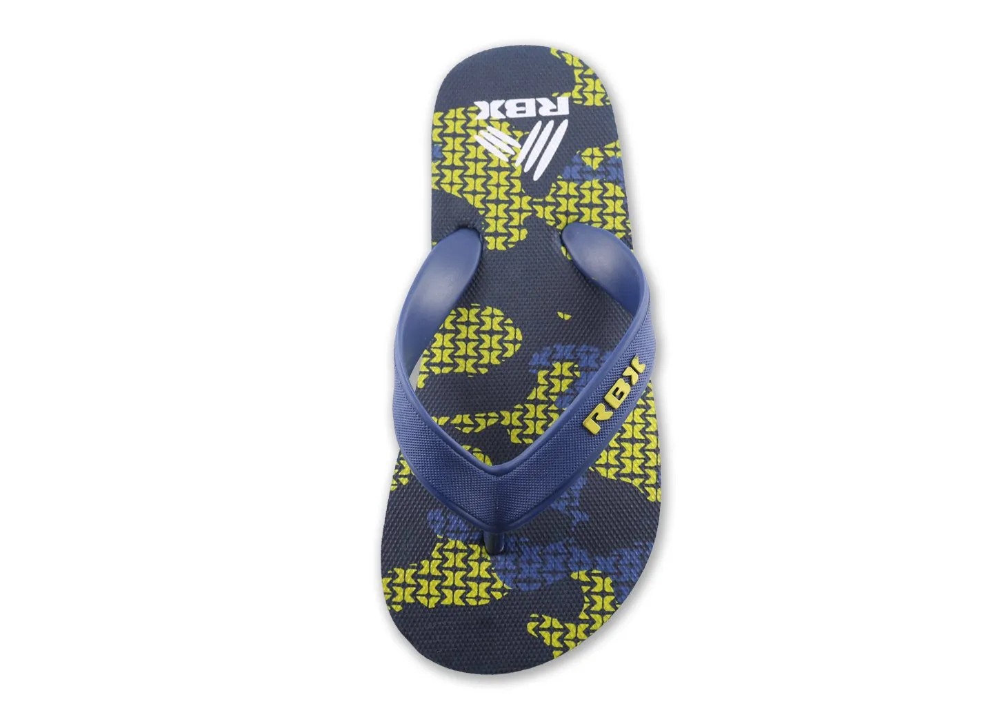 RBX Boy's Camo Printed Footbed Flip Flop Navy/Orange Size 11