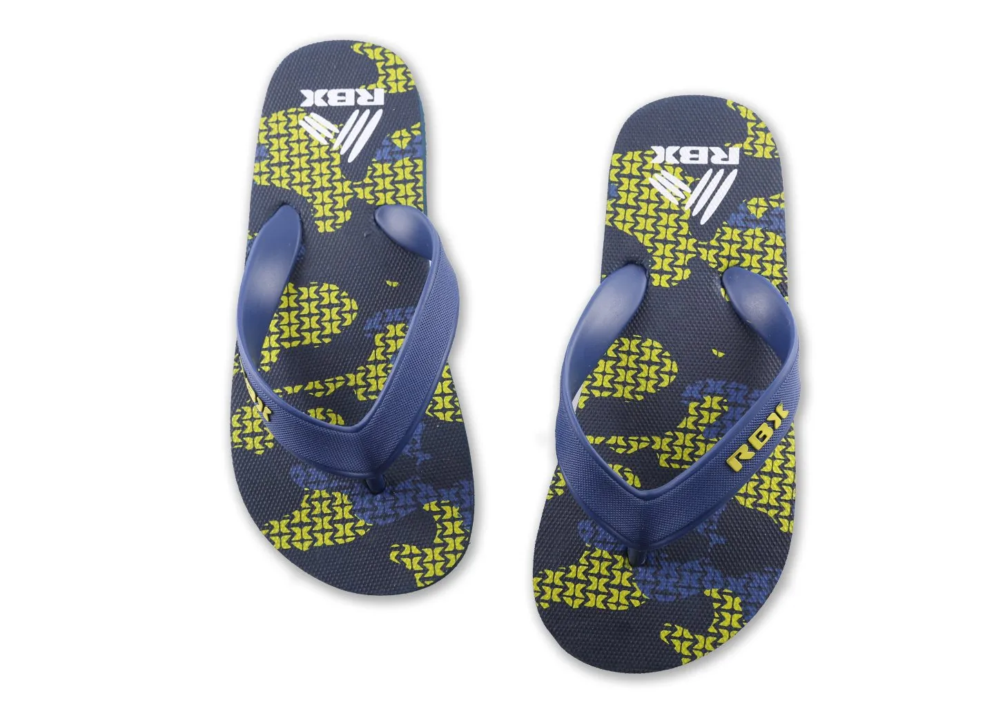 RBX Boy's Camo Printed Footbed Flip Flop Navy/Orange Size 11