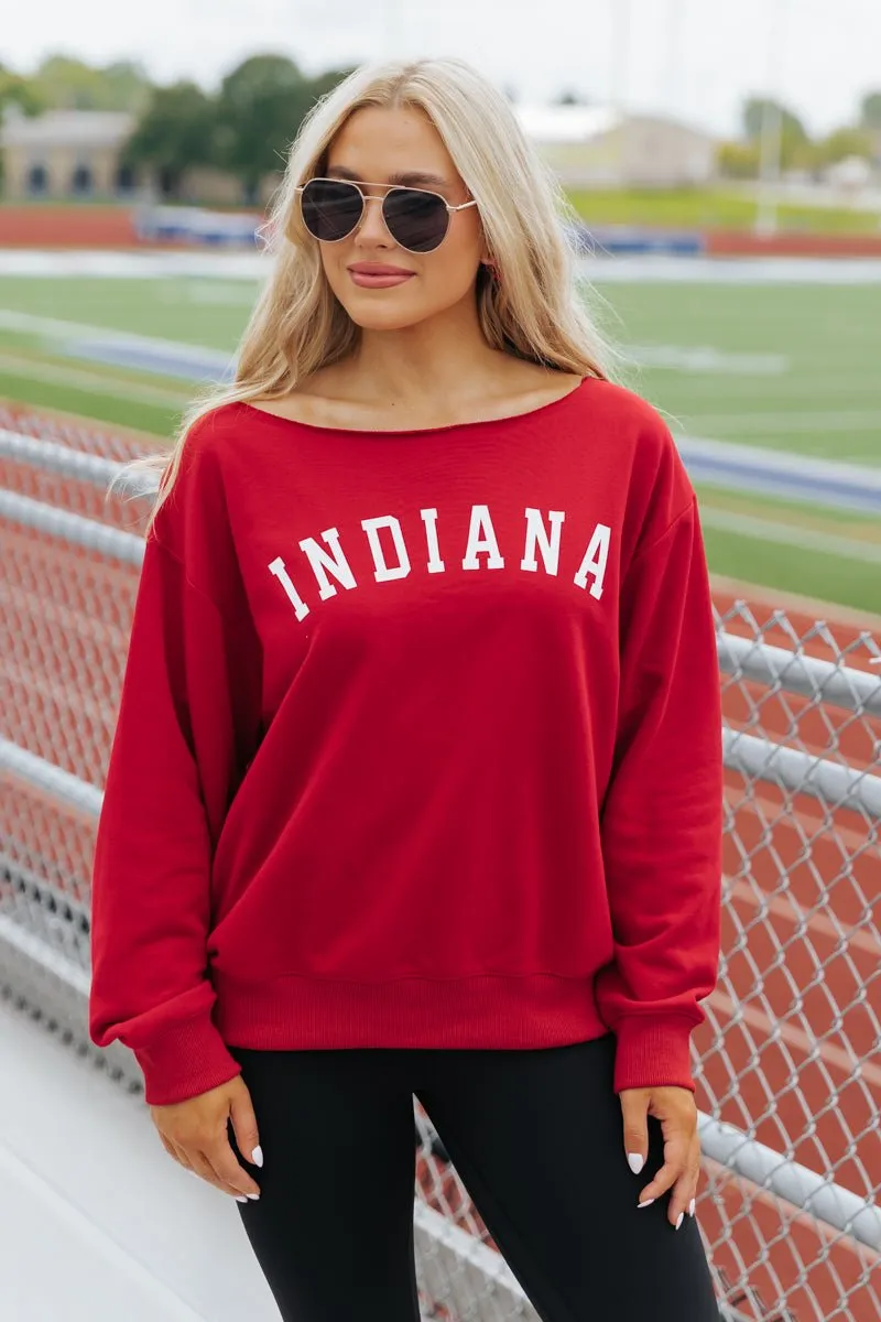 Red Indiana Boat Neck Sweatshirt - FINAL SALE