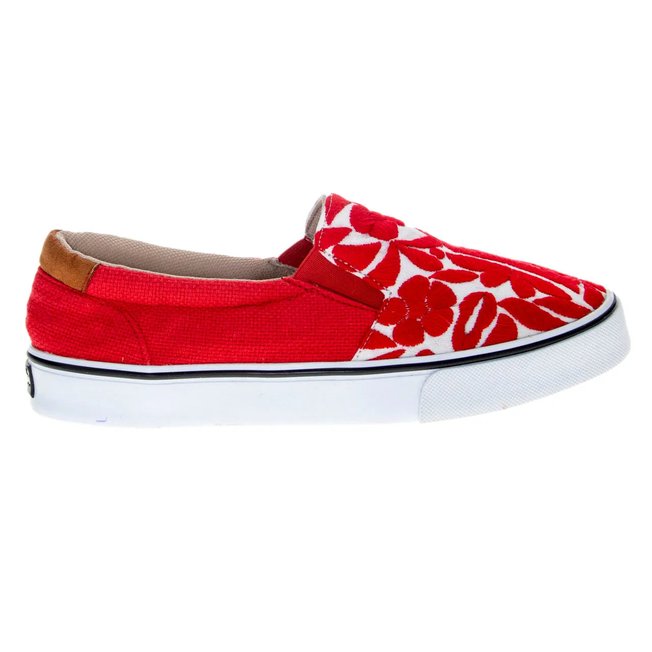 Red Jalapa Embroidered Slip-On Sneakers