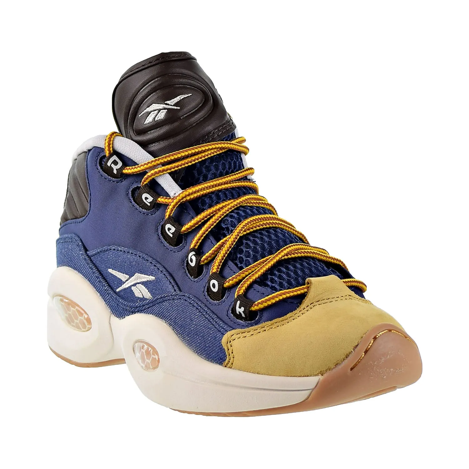 Reebok Question Mid Dress Code Big Kids Shoes Blue/Stucco/Brown/Gold