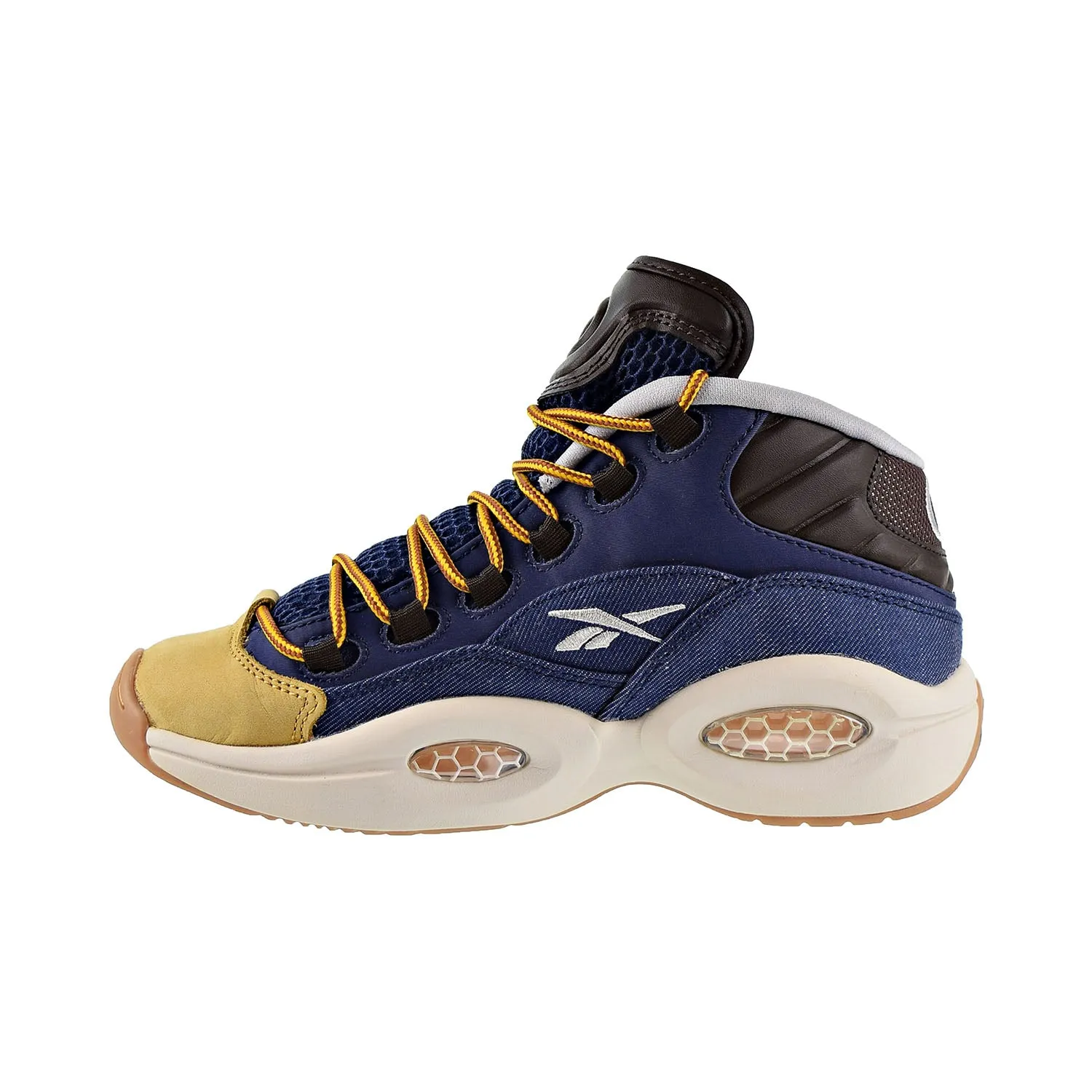 Reebok Question Mid Dress Code Big Kids Shoes Blue/Stucco/Brown/Gold