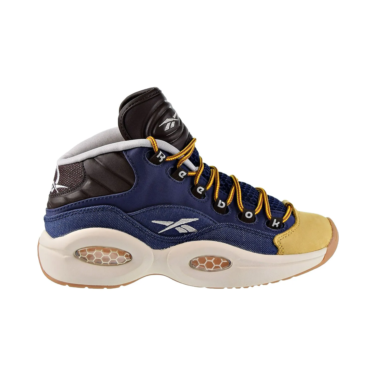 Reebok Question Mid Dress Code Big Kids Shoes Blue/Stucco/Brown/Gold