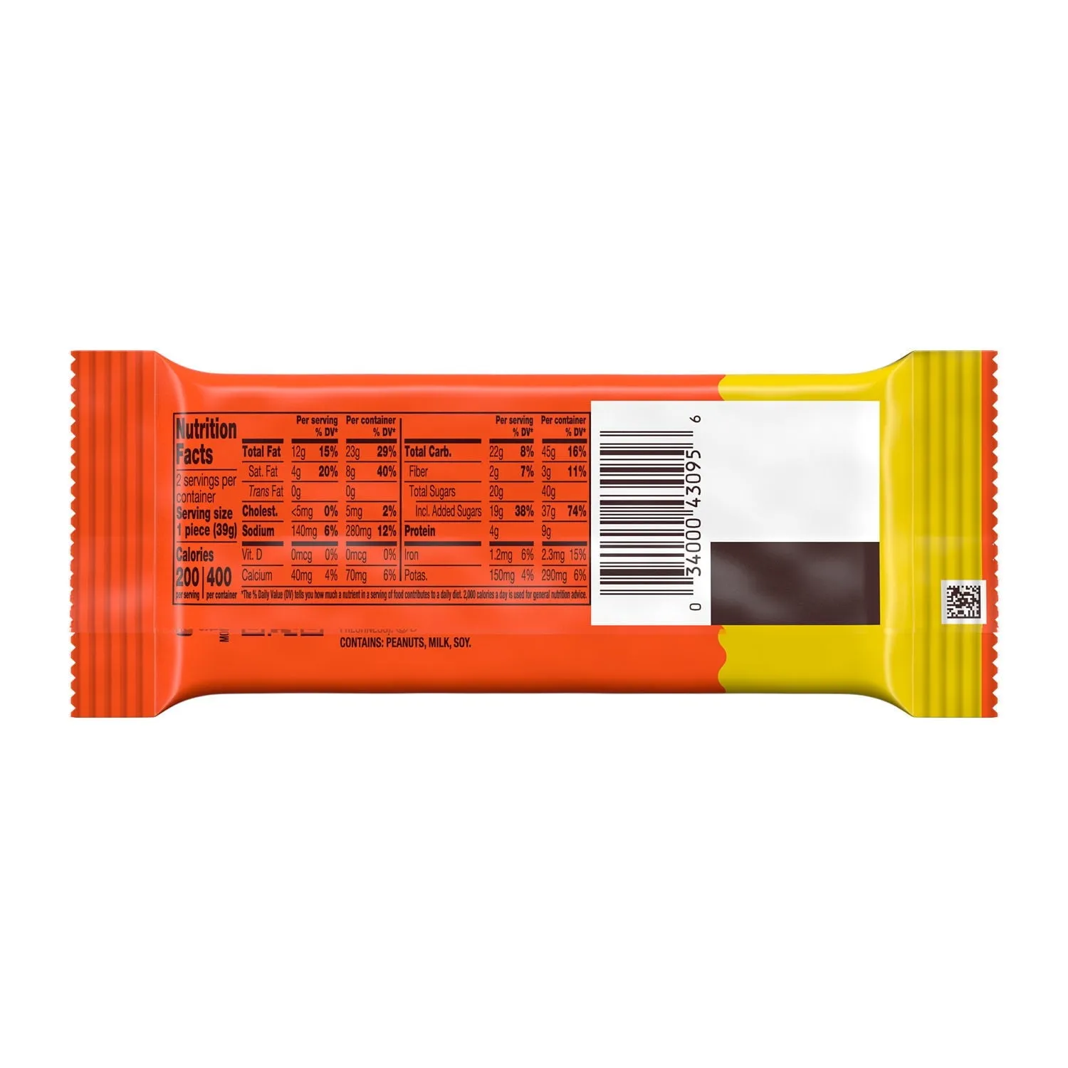 Reese's Big Cup Milk Chocolate King Size Peanut Butter Cups Candy, Pack 2.8 oz