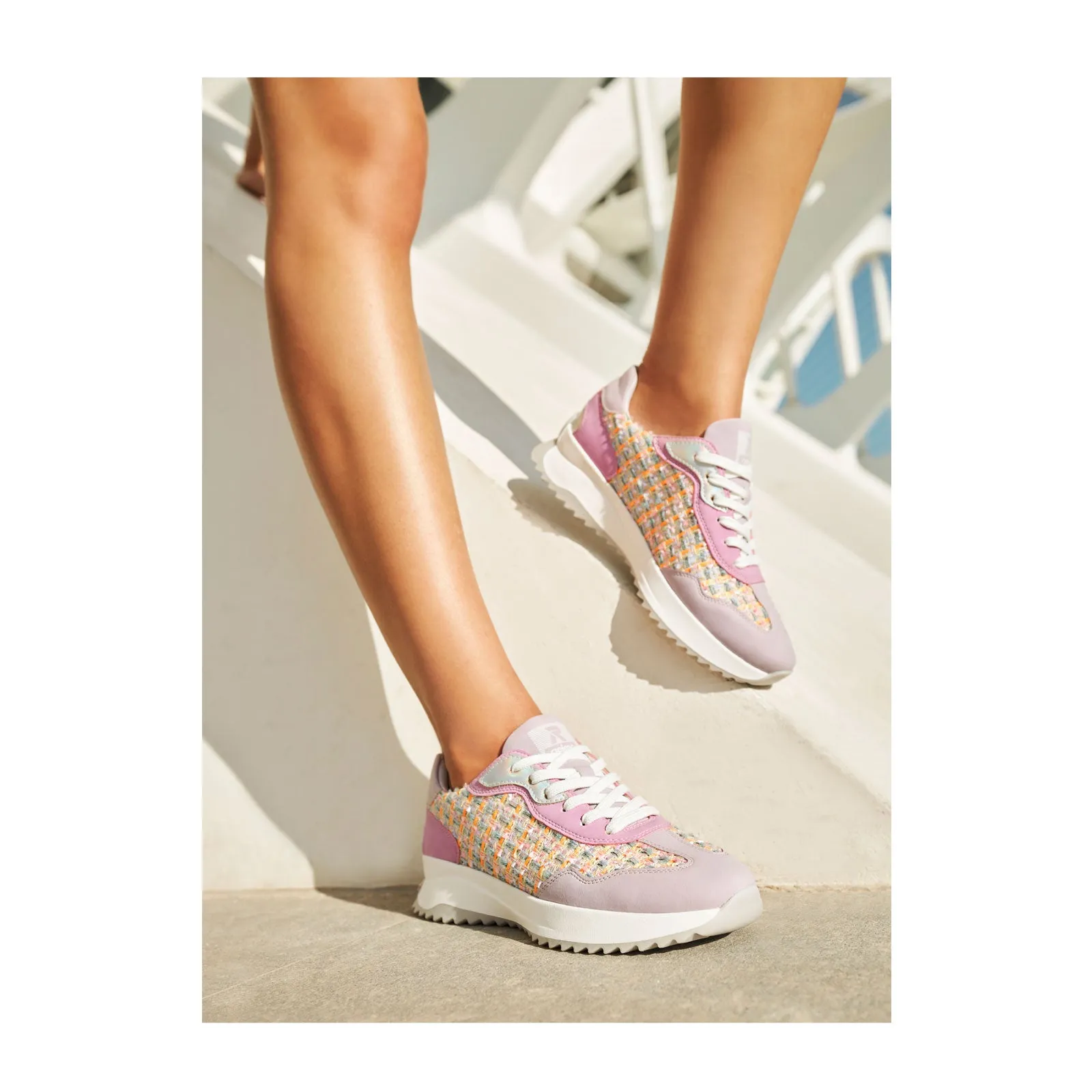 Rieker R-Evolution Dhara W1300-90 Sneaker (Women) - Mauve/Pastel Orange