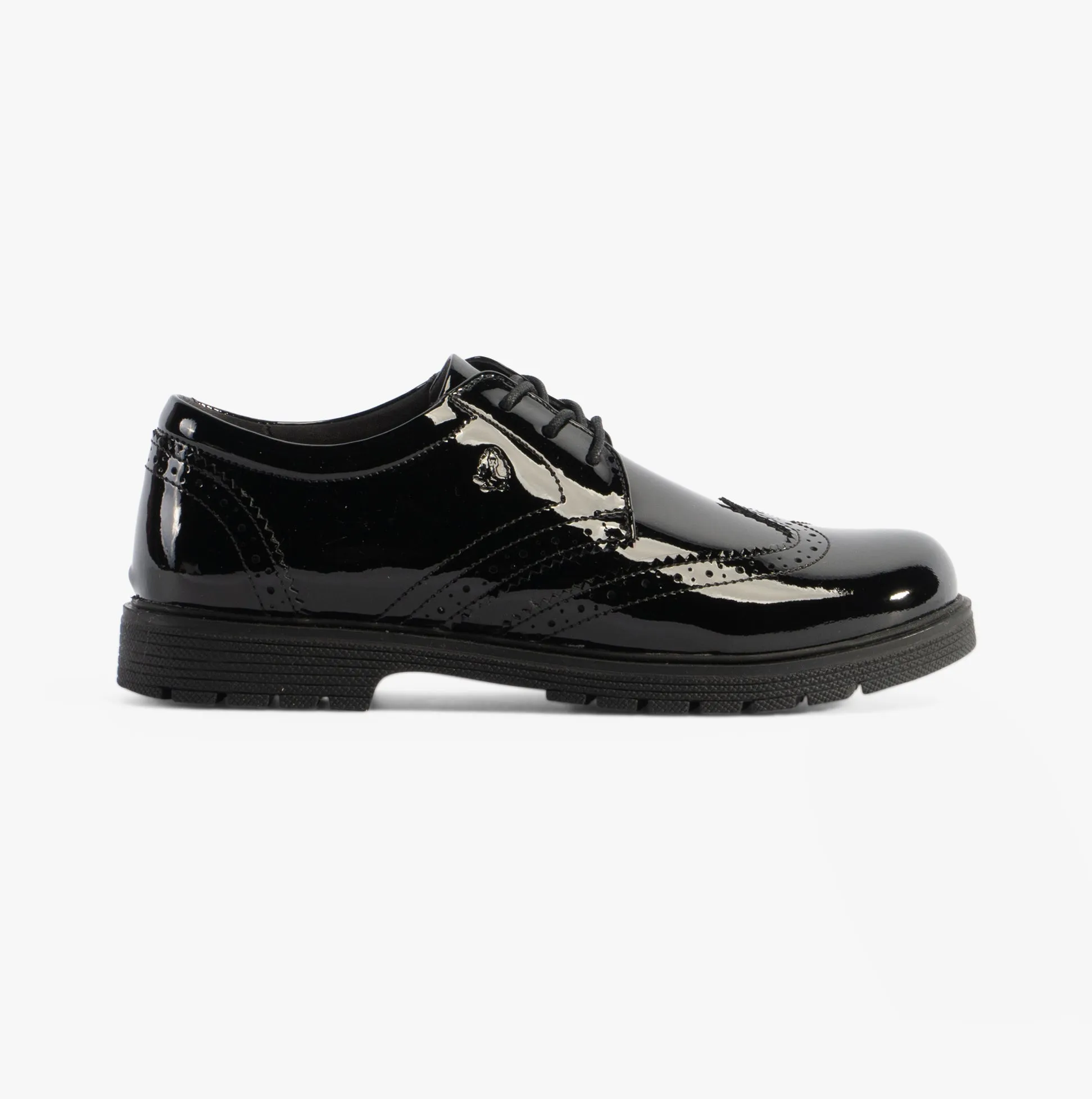 SALLY Girls Leather Lace-Up Shoes Black Patent