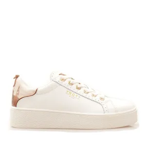 Scarpe Donna Y NOT Sneakers linea YES in Pelle Bianca stampa London