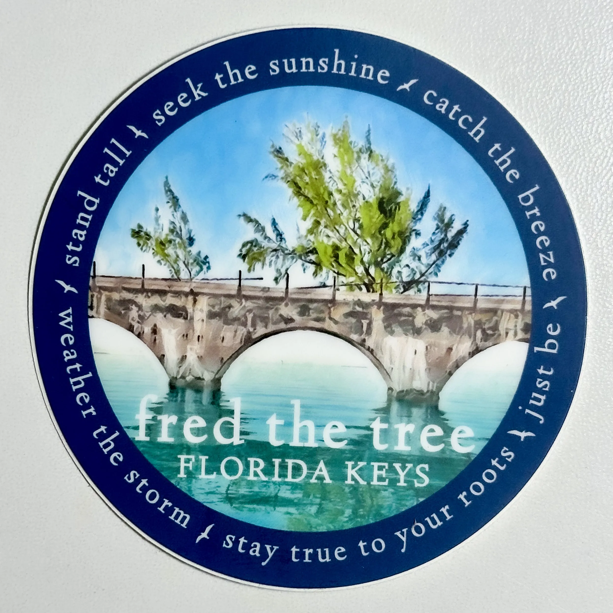 Scholarship Sticker - Fred the Tree 3” Circle Blue