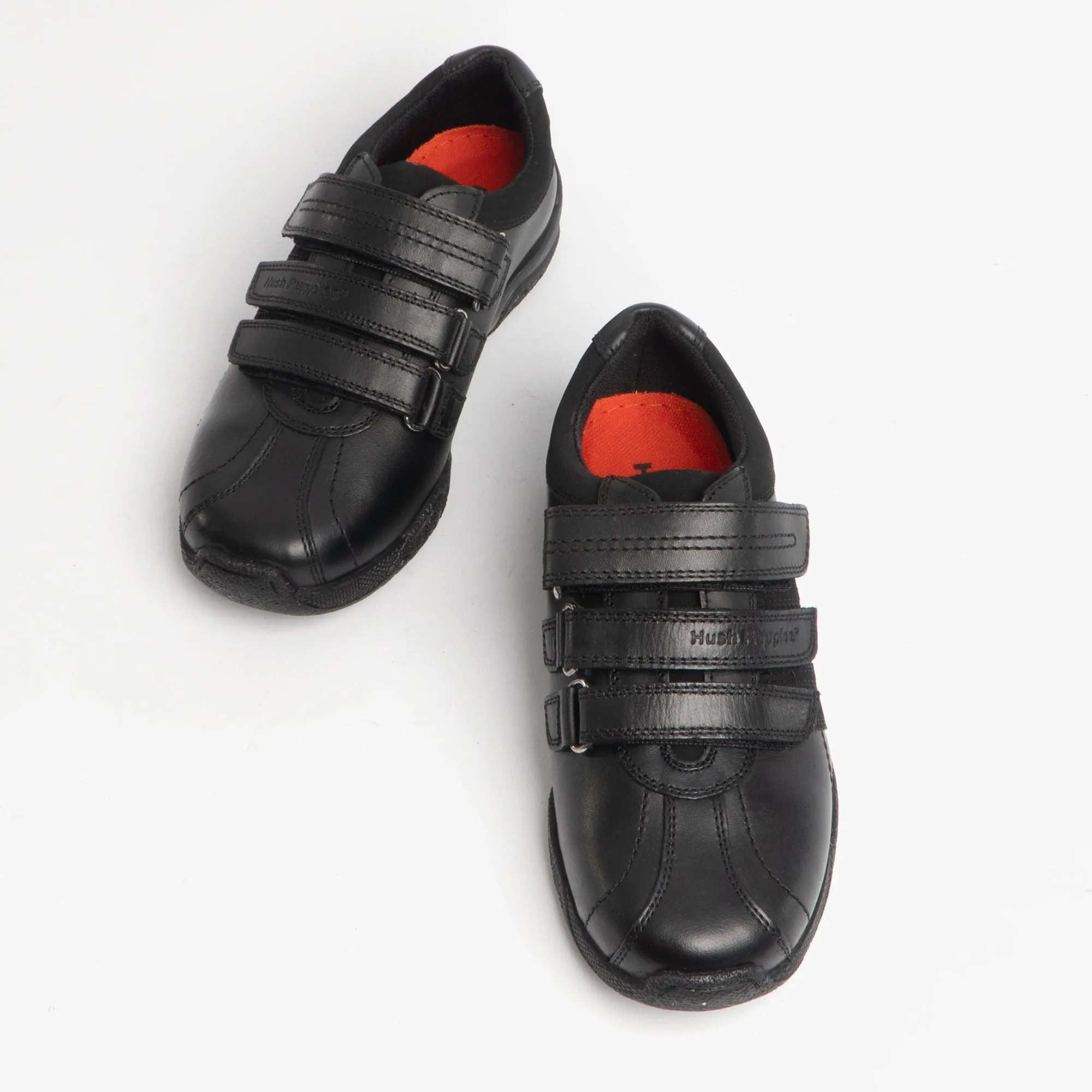 SEB Boys Leather Triple Strap Shoes Black