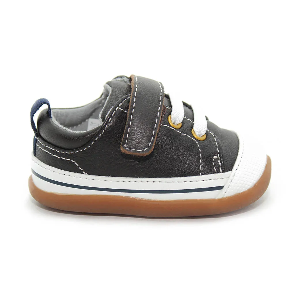 See Kai Run Stevie Sneakers Brown Leather Infants Walkers Boys - Kids Shoes