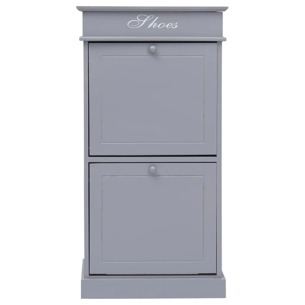 Shoe Cabinet Grey 50x28x98 cm Paulownia Wood