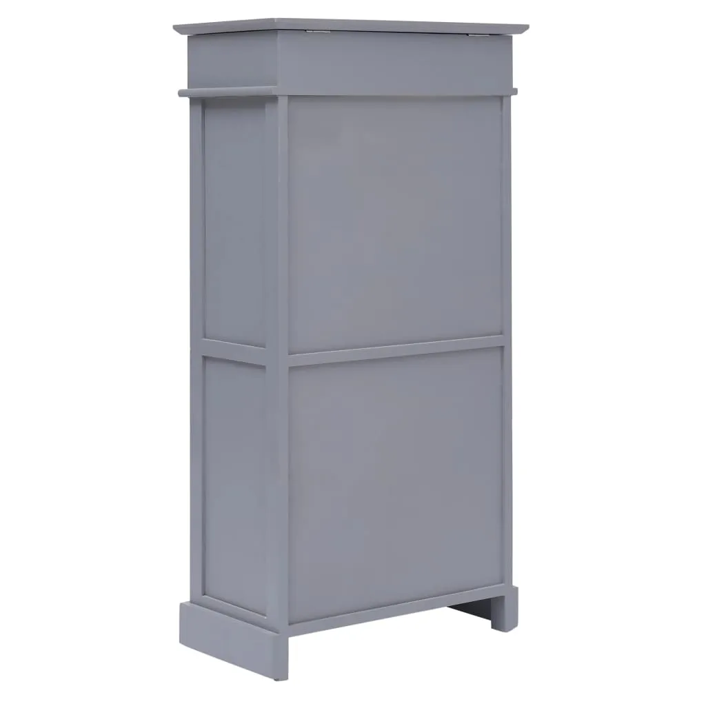 Shoe Cabinet Grey 50x28x98 cm Paulownia Wood