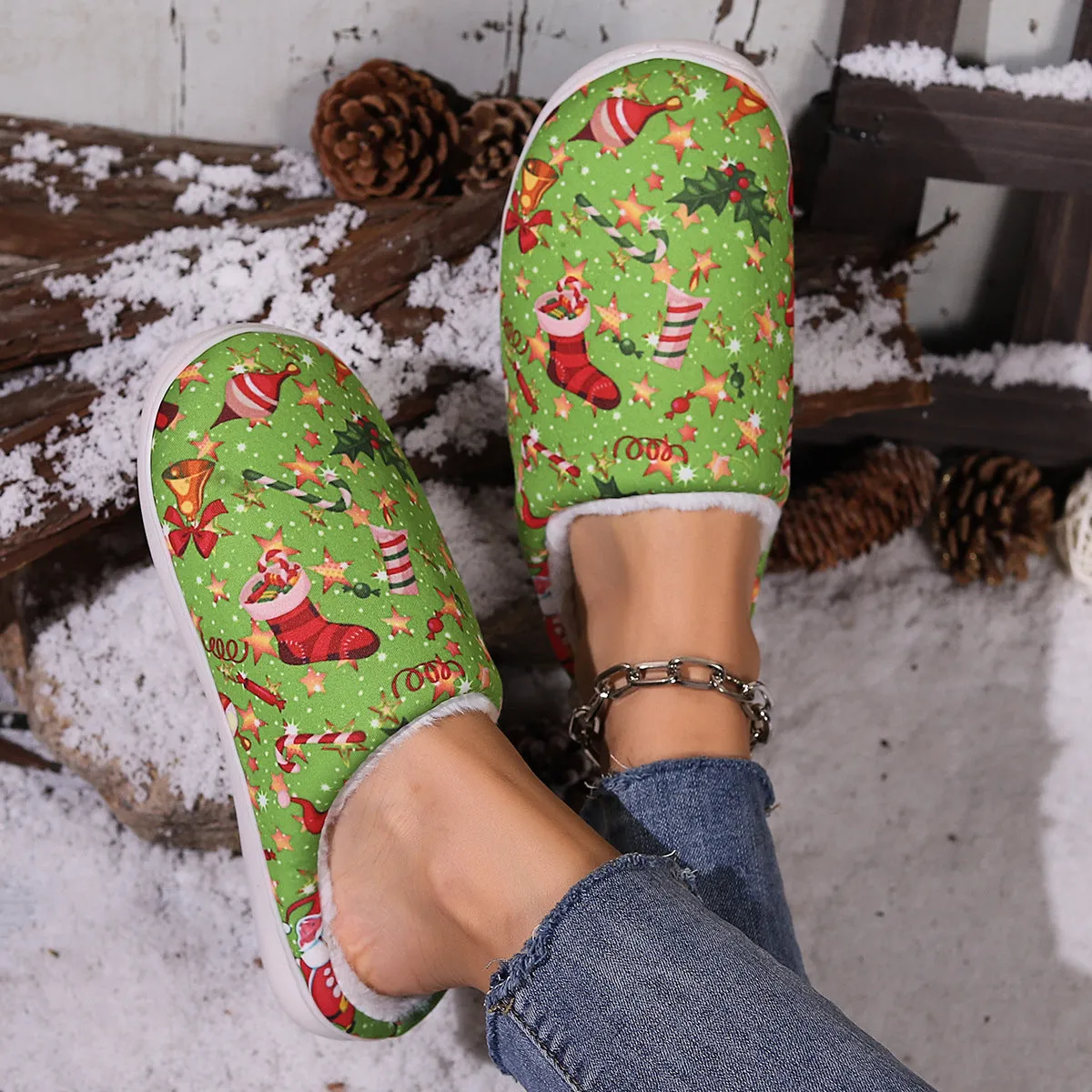 Simple Couple Thermal Cotton Slippers