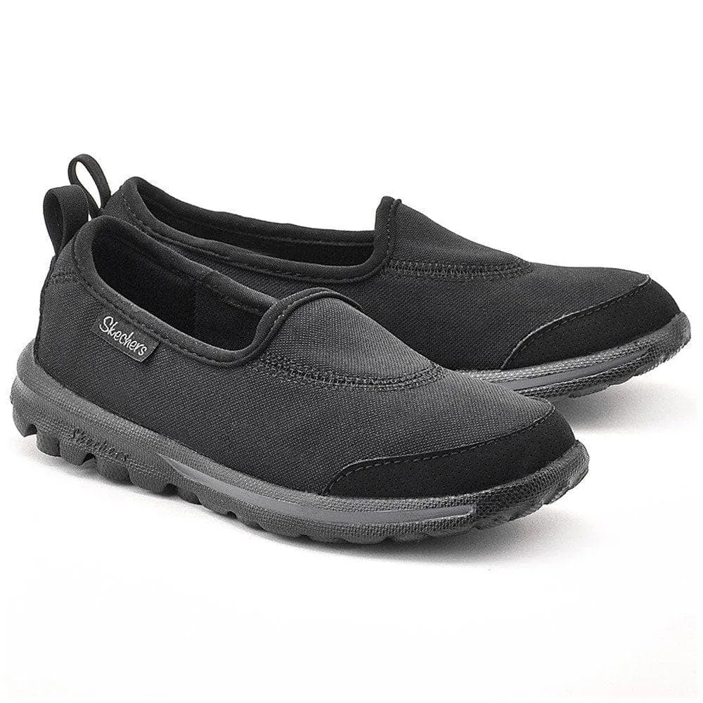 Skechers Go Walk Black Nylon Sports Shoes For Kids