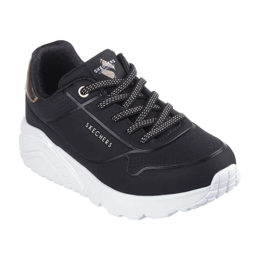 Skechers scarpa sneakers da ragazza Uno Lite Metallic Mode 310384L/BLK nero