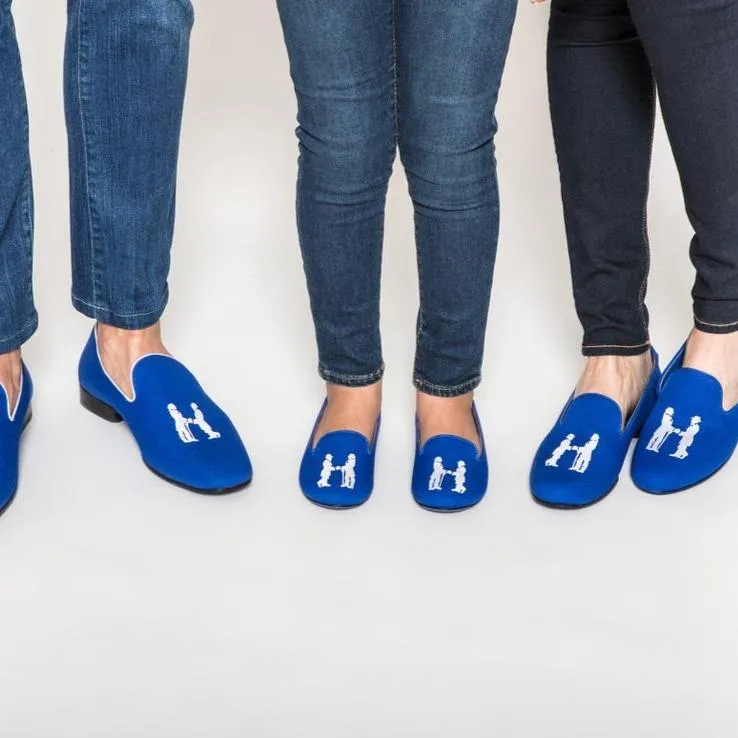 Slipper in Cobalt with White Logo