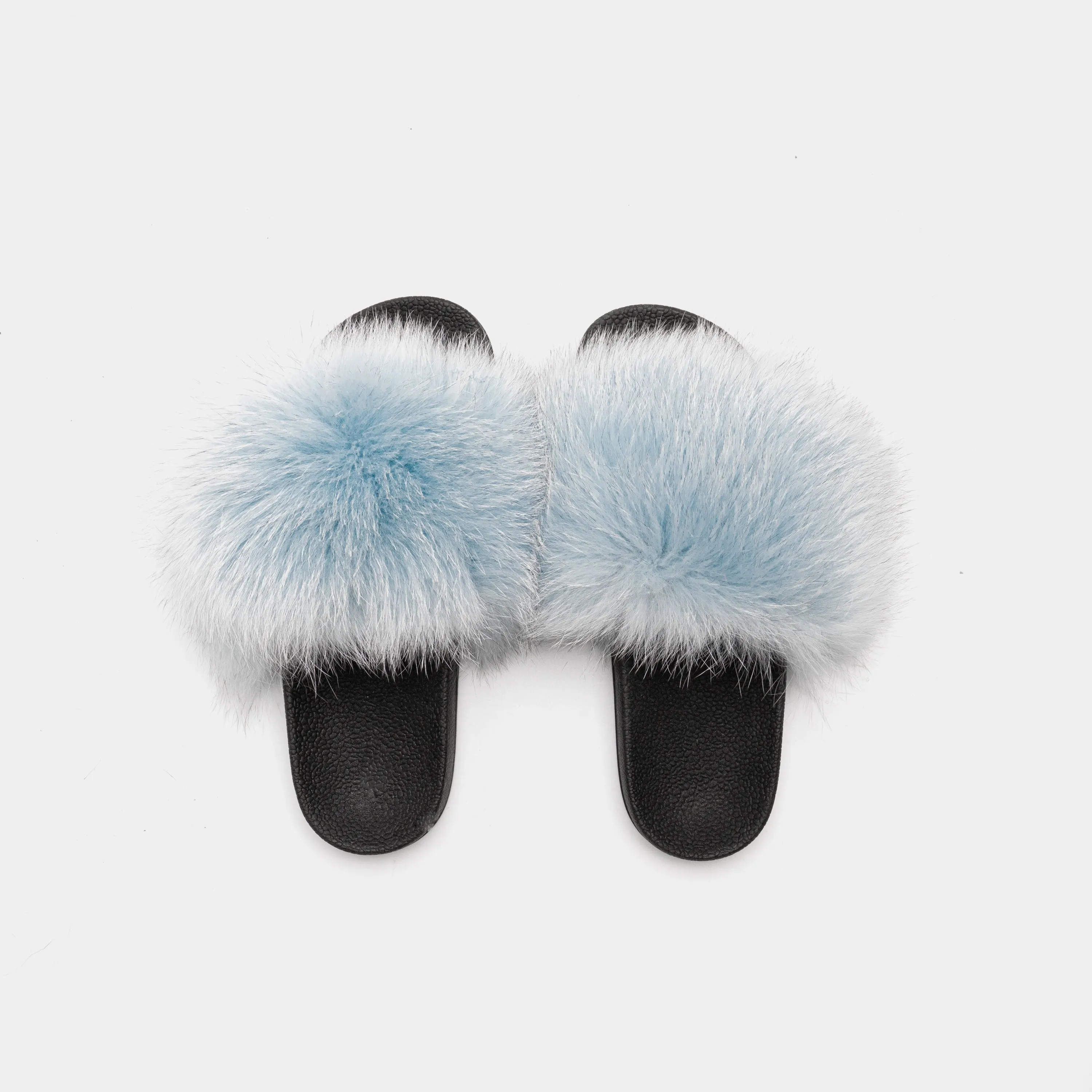 St. Moritz - Slipper With Light Blue Fox Fur