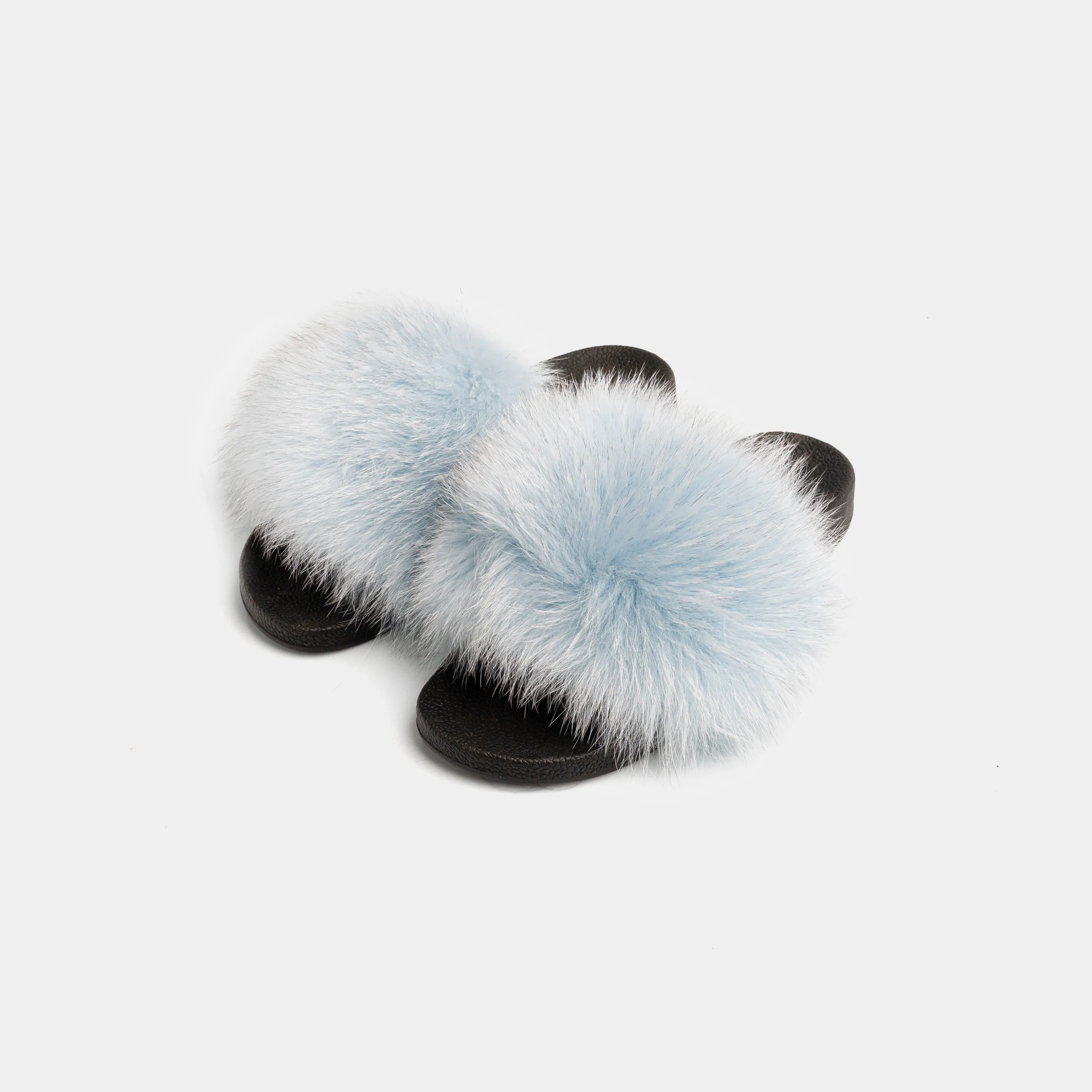 St. Moritz - Slipper With Light Blue Fox Fur