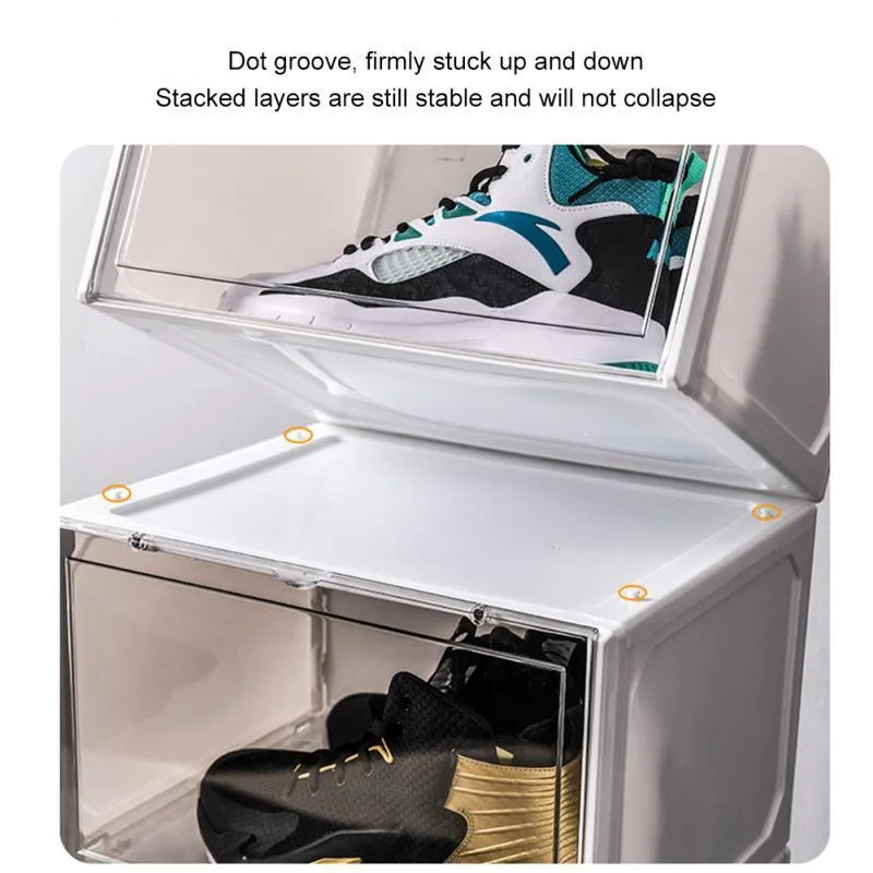 Stackable Clear Sneaker Shoe Box Organizer with Lids 5pack