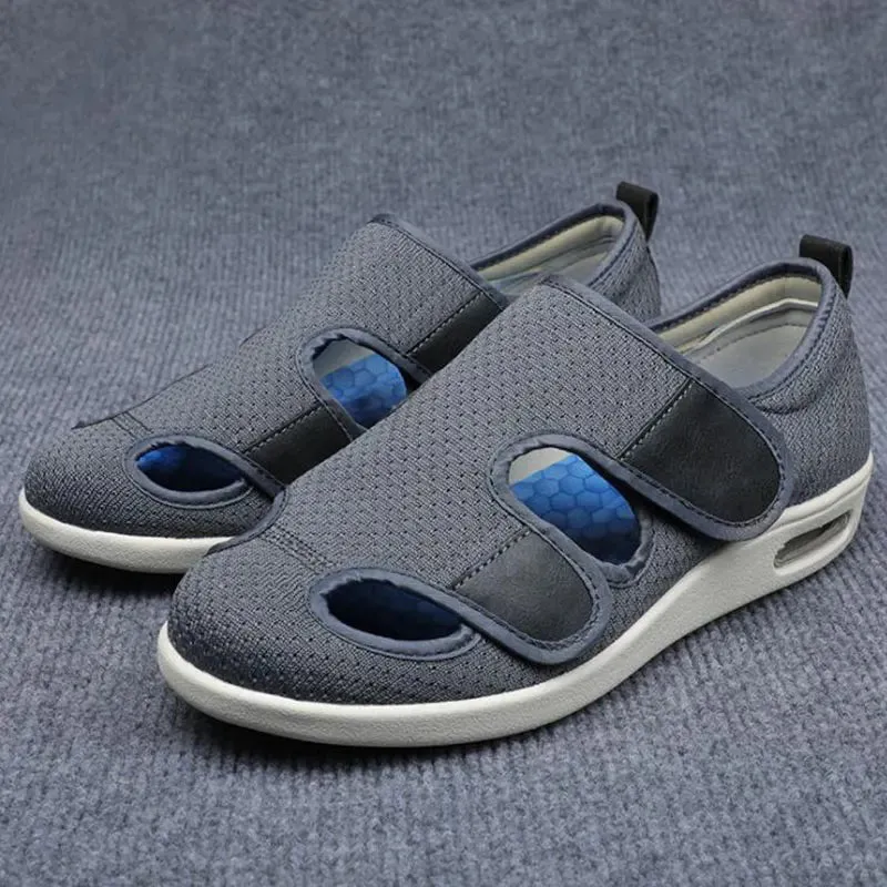 Summer Dew Toe Diabetic Shoe Female Foot Swollen Feet Wide Magic Stick Thumb Outside Middle-aged Old Men's Sandals