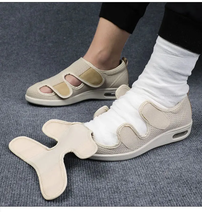 Summer Dew Toe Diabetic Shoe Female Foot Swollen Feet Wide Magic Stick Thumb Outside Middle-aged Old Men's Sandals