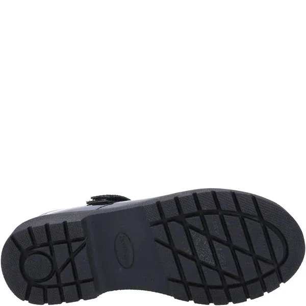 TALLY Girls Touch Fasten Shoes Black Patent