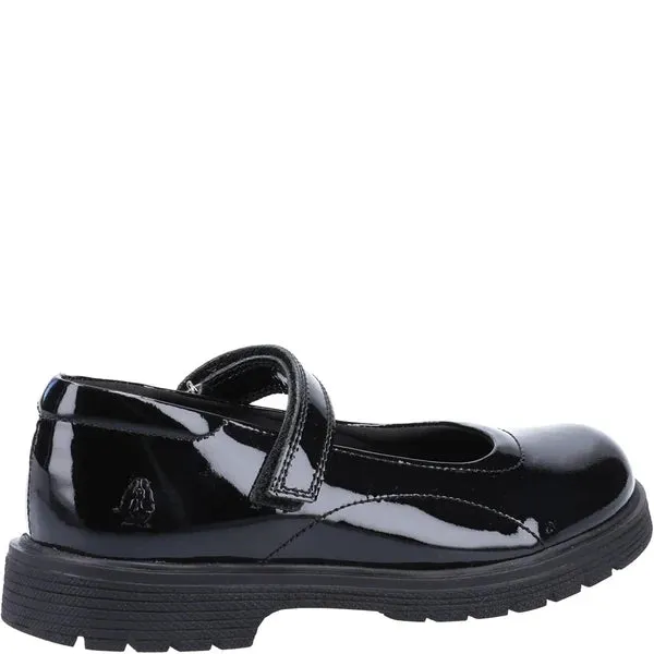 TALLY Girls Touch Fasten Shoes Black Patent