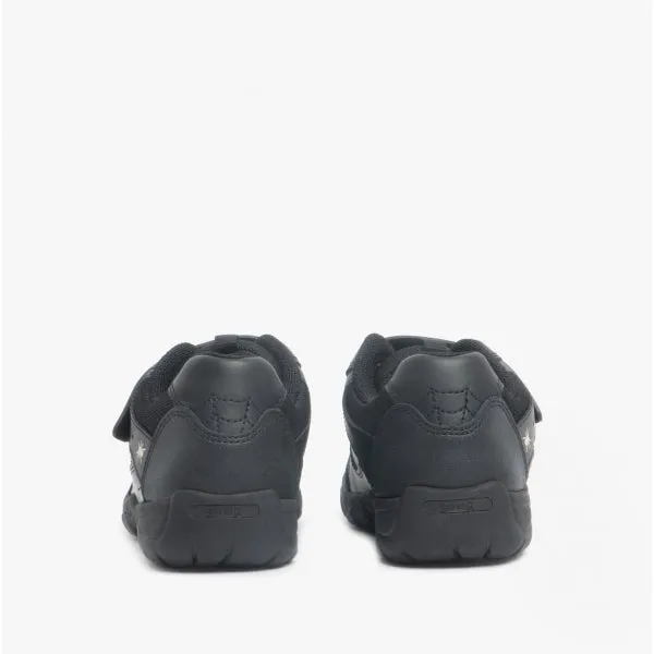 TARANTULA Boys Leather Touch Fasten School Shoes Black