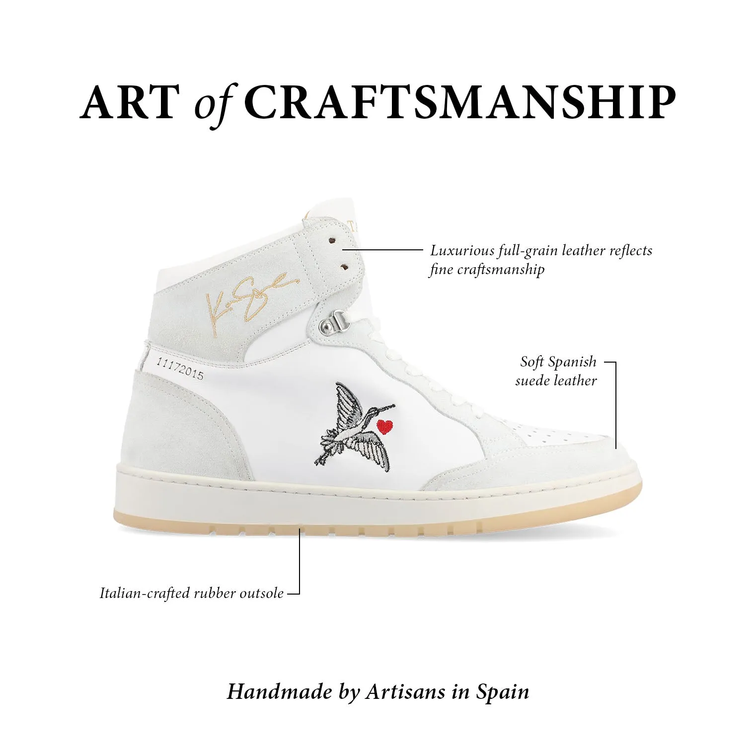 The Rapido High-top Sneaker in White Crane