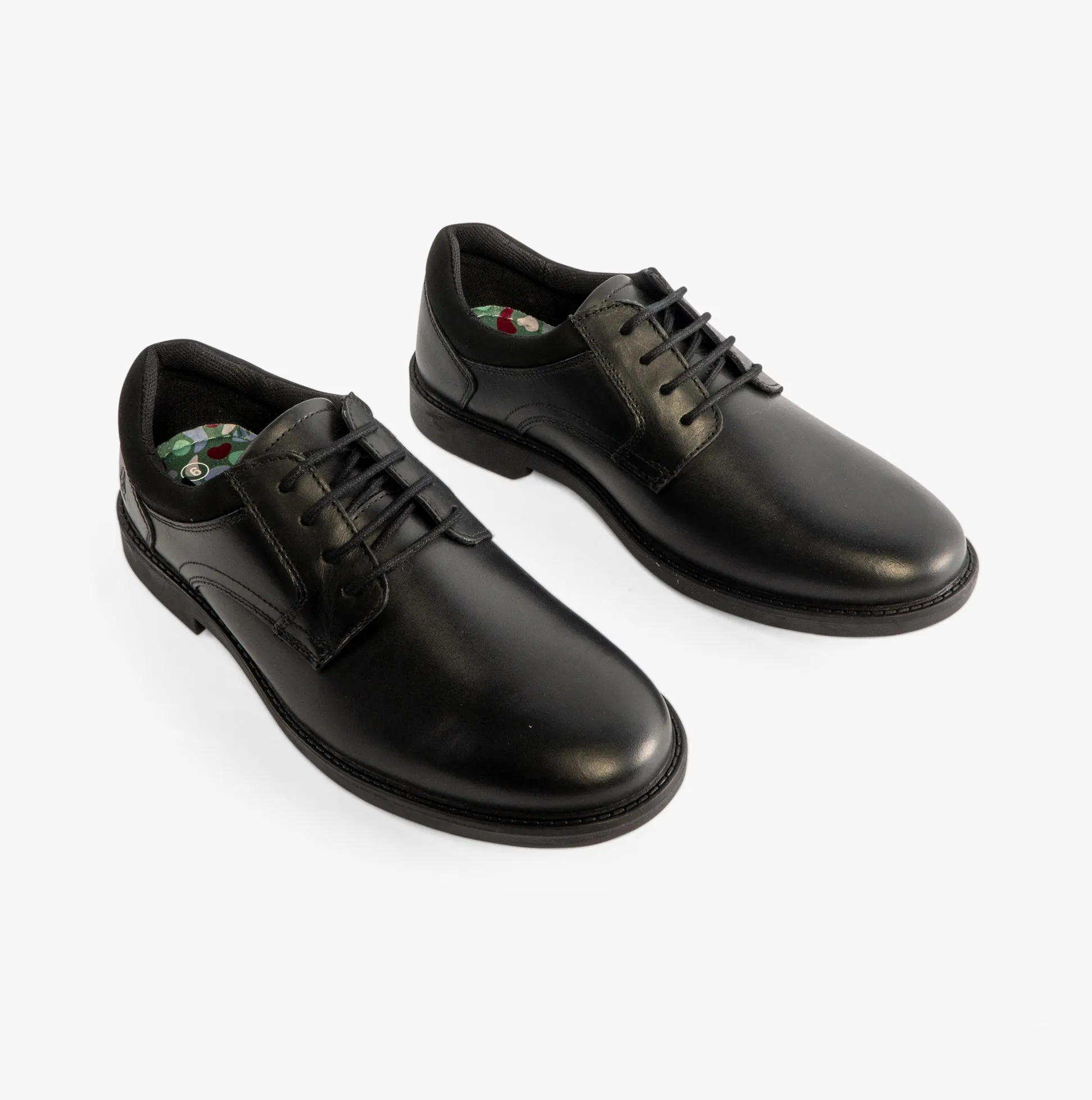 TOMMY Boys Leather Lace-Up Shoes Black