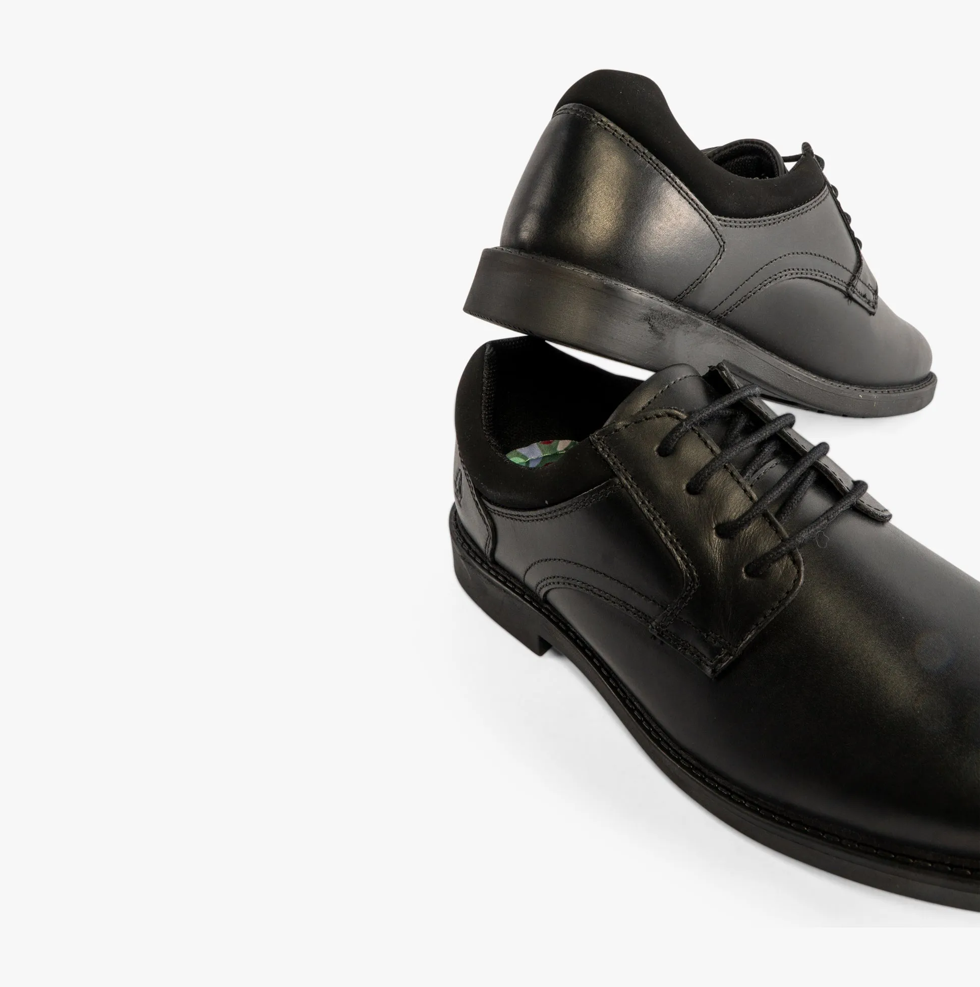 TOMMY Boys Leather Lace-Up Shoes Black