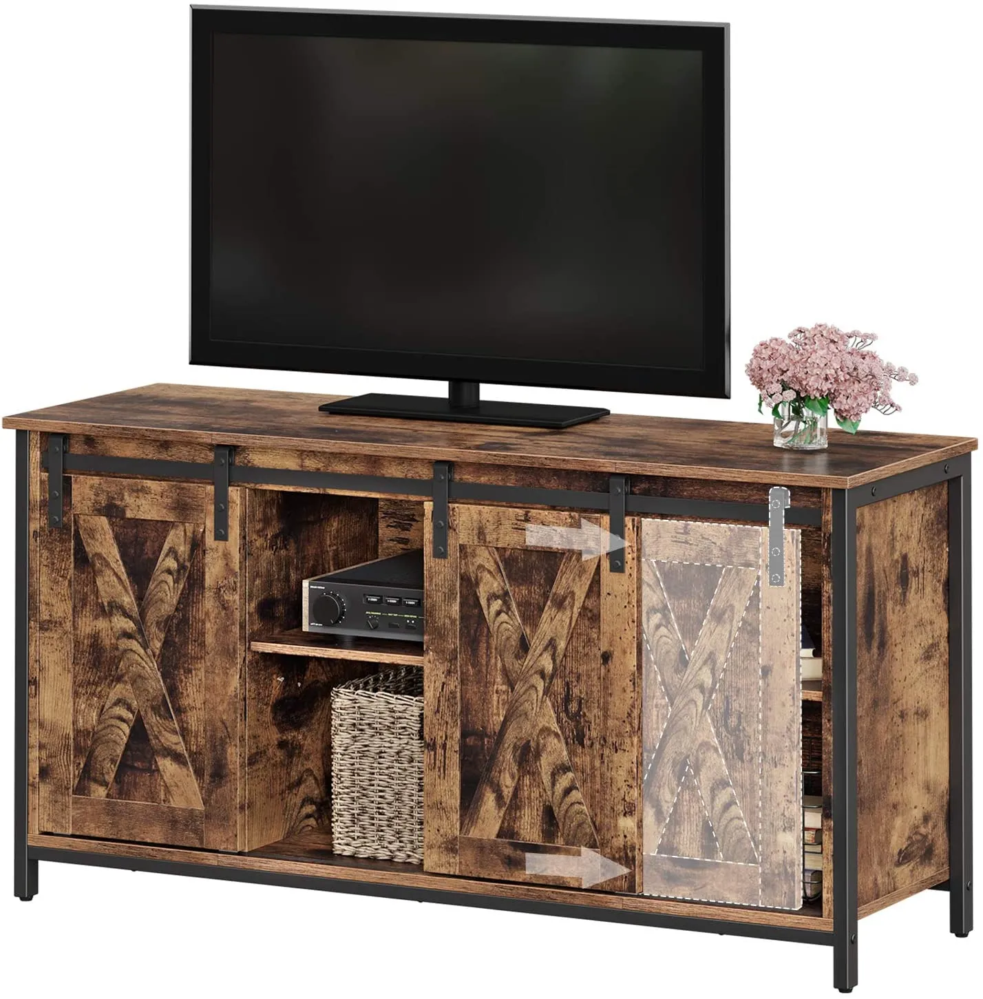 TV Stand with Adjustable Storage Shelves